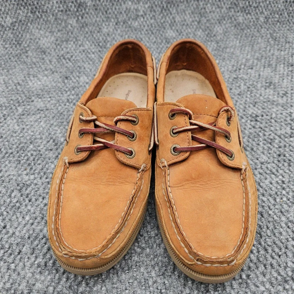 Rockport (Men's 8 M) Tan Boat Shoes Leather Casual Nautical Slip On Loafer